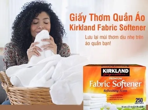 GIAY THOM KIRKLAND SIGNATURE PREMIUM FABRIC SOFTENER REFRESHING SCENT 250 SHEETS- 1 TO LE