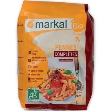 Nui ống lứt hữu cơ penne Markal 500g
