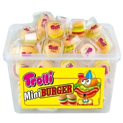Hộp Kẹo Dẻo Trolli Mini Burger 600g-60 viên