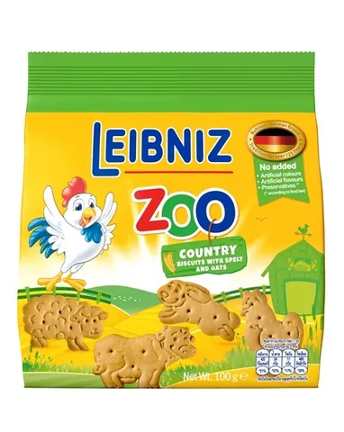 Bánh qui lúa mì & yến mạch hình thú Leibniz Zoo 100g