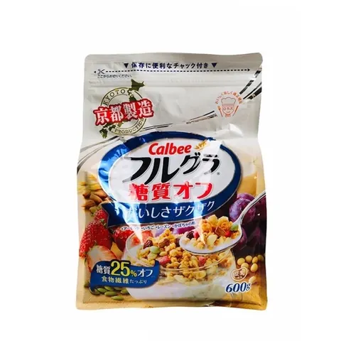 NGŨ CỐC TRÁI CÂY CALBEE ÍT ĐƯỜNG 600G CALBEE FRUIT CEREAL LESSSUGAR 600G(119)