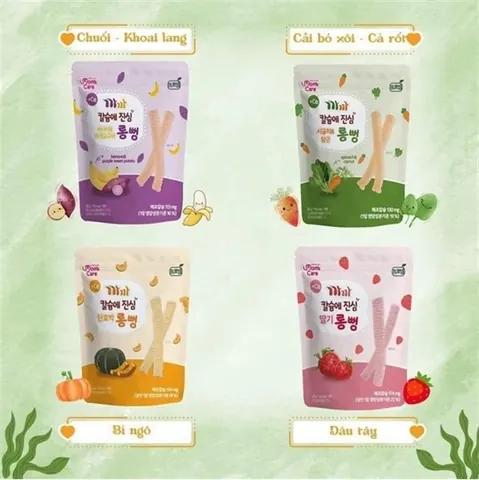 Bánh Gạo Lứt Canxi Thanh Dài Mom Care Vị Dâu Tây 30g