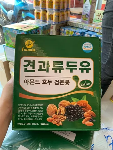 Sữa Hạt Óc Chó Hạnh Nhân Đậu Đen Kang Food thùng 16hộp x 190ml