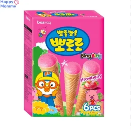 Bánh kem ốc quế Pororo vị dâu