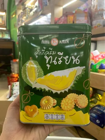 Bánh quy sầu riêng hộp thiếc kilin biscuits 400G