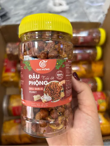 Đậu Phộng Tỏi Ớt Hộp 220gr